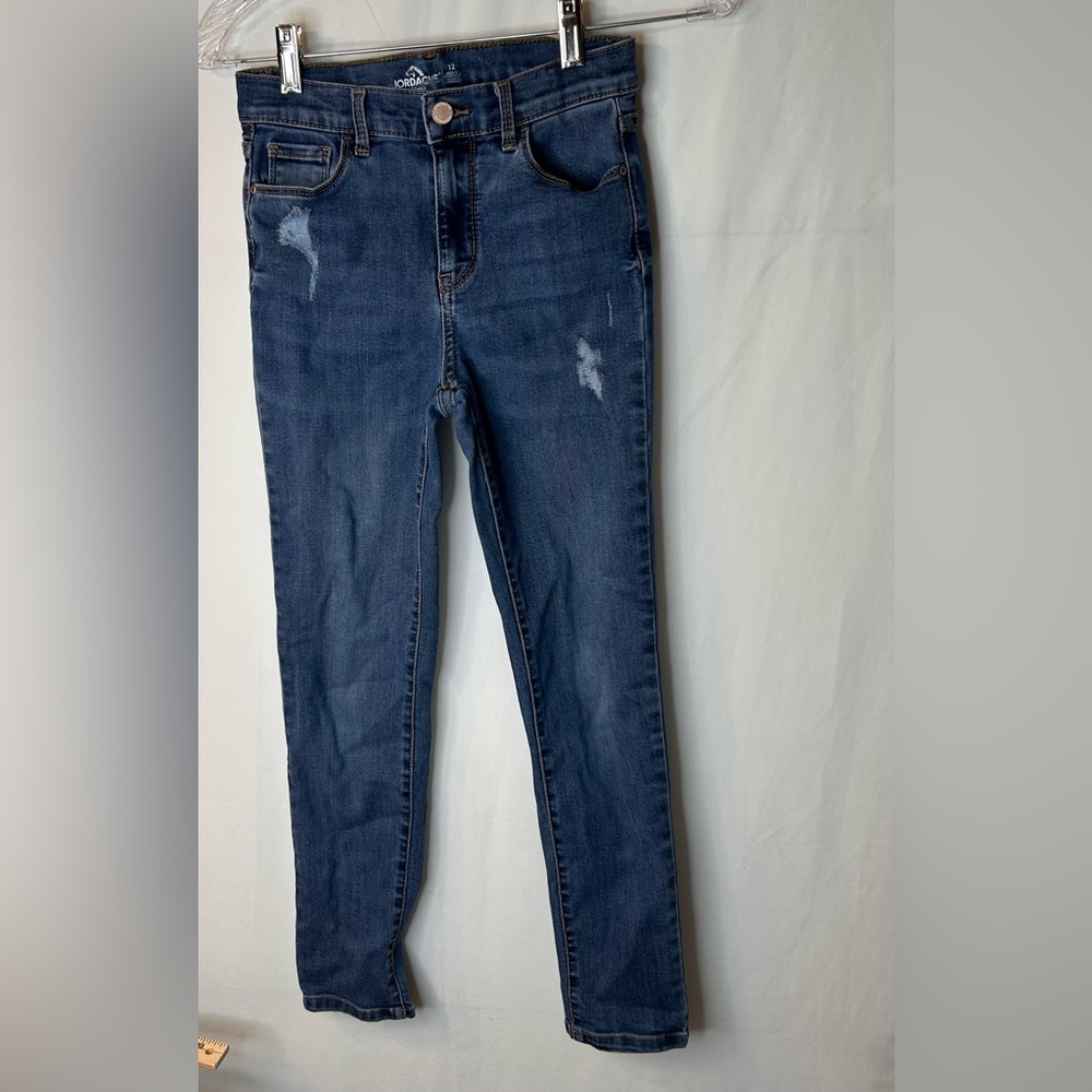 Jordache Skinny Jeans Girl’s Kids Blue Jeans Adjustable Waistband Size 12